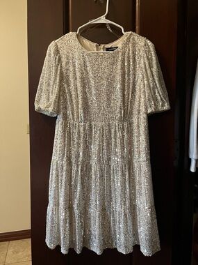 Speechless Champagne Sequin Dress